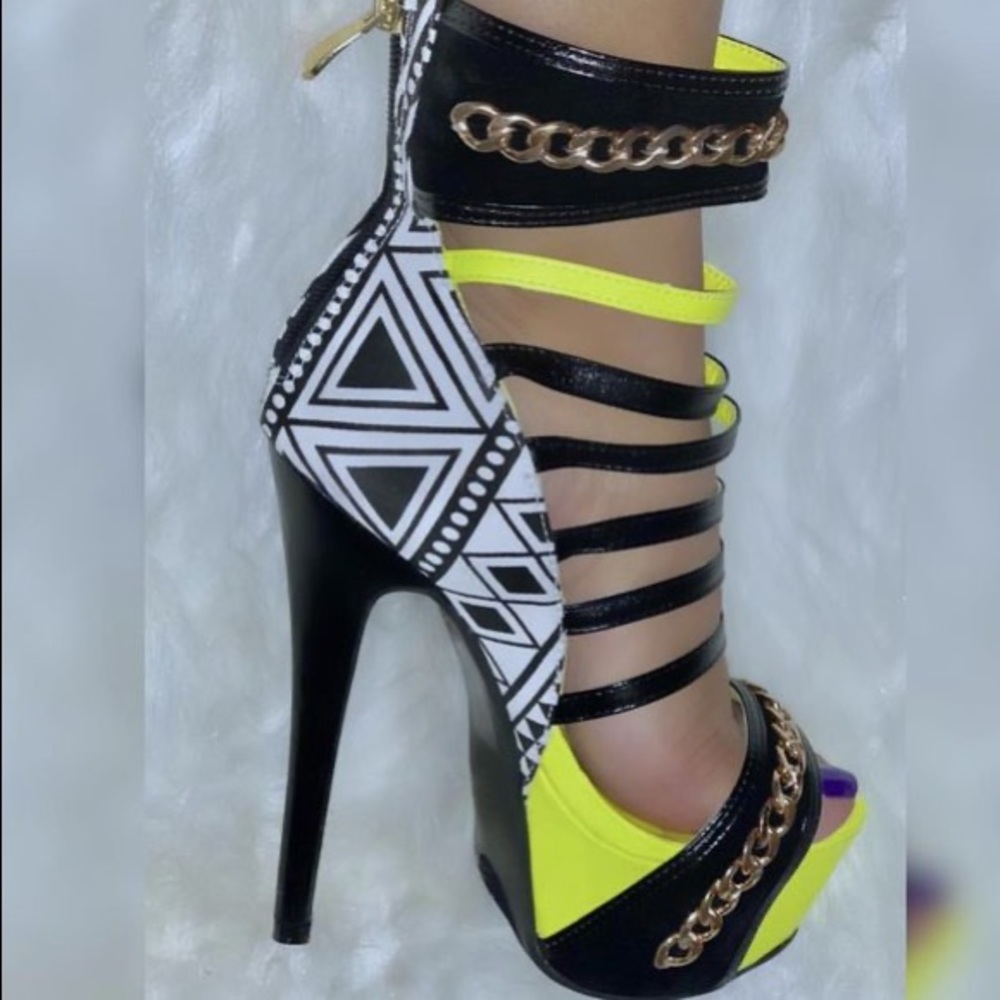 Neon Yellow Platform Heels